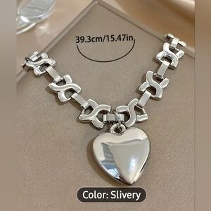 Silver Heart Pendant Necklace